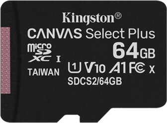 Kingston Canvas Select Class 10 UHS-I 100mb-s (SDCS2-64GB) Black - 1