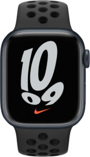Apple Watch Series 7 Nike 45mm (GPS) Aluminium Midnight Black Case Sport Band Anthracite