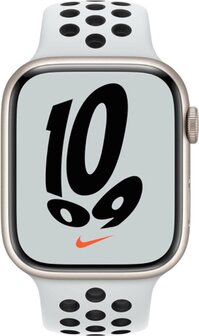 postre Carretilla Visión general Apple Watch Series 7 Nike 45mm (GPS) Aluminium Starlight Gold Case Sport  Band Pure Platinum Negro Blanco, el precio en España
