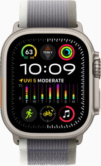 Apple Watch Ultra 2 Titanium Natural Case with Trail Loop Green Grey - 1