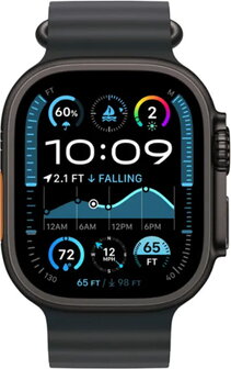 Apple Watch Ultra 2 Titanium Black Case with Ocean Band Μαύρο - 1