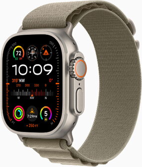 Apple Watch Ultra 2 Titanium Natural Case with Alpine Loop Olive Zelená - 2
