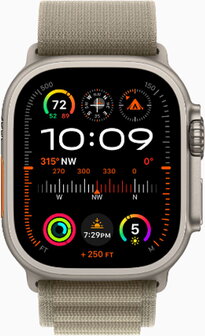 Apple Watch Ultra 2 Titanium Natural Case with Alpine Loop Olive Zelená - 1
