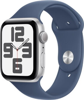 Apple Watch SE (2024) 40mm (GPS Only) Aluminium Case Silver Sport Band Denim Modrá - 2