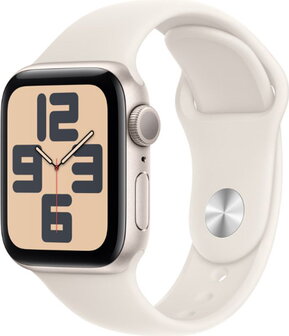 Apple Watch SE (2024) 44mm (GPS Only) Aluminium Case Starlight Gold Sport Band Gold - 2