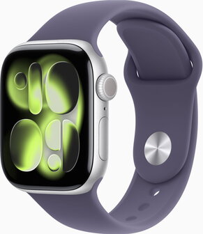 Apple Watch Series 11 46mm (GPS Only) Alluminium Case Silver with Sport Band Fog Violets - 2