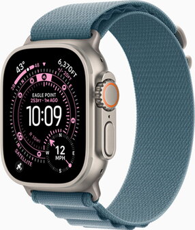 Apple Watch Ultra 3 Titanium Natural Case with Alpine Loop Light Син - 2