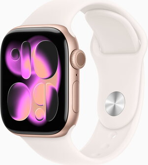 Apple Watch Series 11 42mm (GPS Only) Alluminium Case Rose Gold with Sport Band Light Blush Rozā - 2