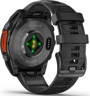 Garmin Fenix 8 AMOLED 47mm Slate Grey case with Silicone Band Μαύρο - 2