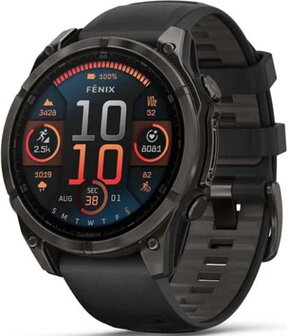 Garmin Fenix 8 AMOLED 51mm Sapphire Carbon Gray DLC Titanium Case with Band Noir - 2