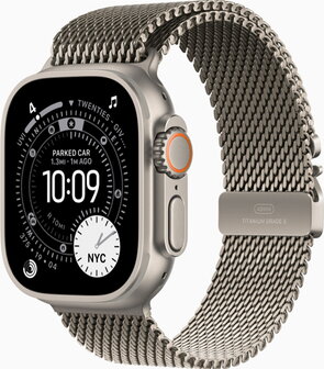 Apple Watch Ultra 3 Titanium Natural Case with Milanese Loop Złoty - 2