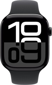 Apple Watch Series 10 46mm (GPS) Aluminium Case Jet Black with Sport Band Melns - 1