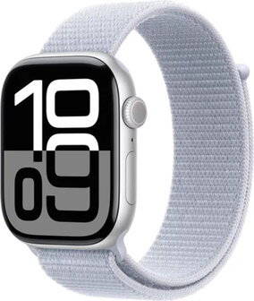 Apple Watch Series 10 46mm (GPS) Aluminium Case Silver with Sport Loop Cloud Blue - 2