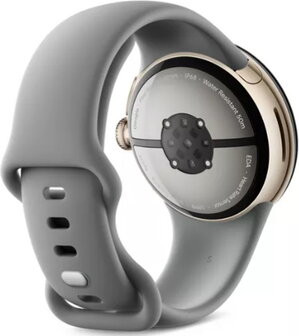 Google Pixel Watch 3 Bluetooth 45mm Champagne Gold Case with Haze Band Grigio - 2