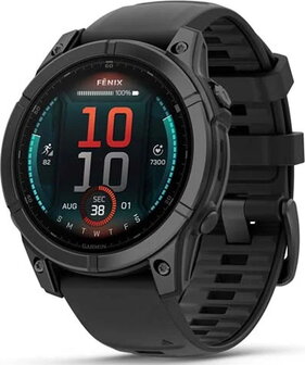 Garmin Fenix E Slate Grey Case with Silicone Band Negro - 1