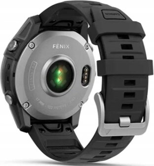 Garmin Fenix E Stainless Steel Silver Case with Silicone Band Negro - 2