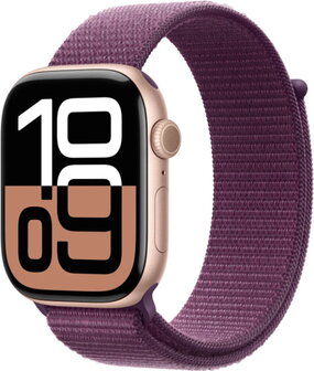 Apple Watch Series 10 46mm (GPS + Cellular) Case Rose Gold with Sport Loop Plum Lilla - 2