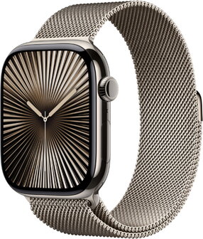Apple Watch Series 10 46mm (GPS + Cellular) Titanium Natural Case with Natural Milanese Loop Bronze - 2