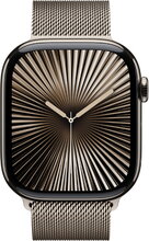 Apple Watch Series 10 42mm (GPS + Cellular) Titanium Natural Case with Natural Milanese Loop Bronze