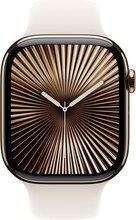 Apple Watch Series 10 46mm (GPS + Cellular) Titanium Gold Case with Sport band Starlight Guld