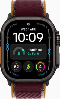 Apple Watch Ultra 4 Titanium Black Case with Trial Loop Burgundy Rdeča - 1