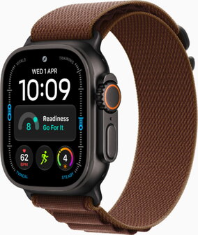 Apple Watch Ultra 4 Titanium Black Case with Alpine Loop Burgundy Rot - 2