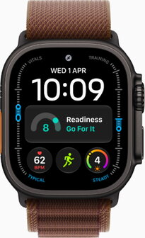 Apple Watch Ultra 4 Titanium Black Case with Alpine Loop Burgundy Rot - 1