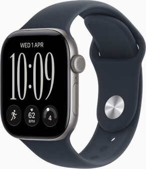 Apple Watch Series 12 42mm (GPS Only) Alluminium Case Space Grey with Sport Band Navy Син - 2