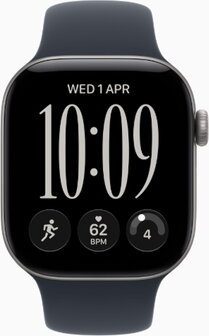 Apple Watch Series 12 42mm (GPS Only) Alluminium Case Space Grey with Sport Band Navy Син - 1